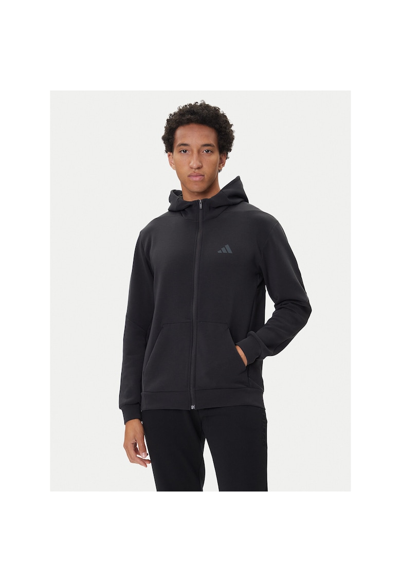Hanorac sport barbati - fermoar - negru - poliester reciclatdwqfw - Negru