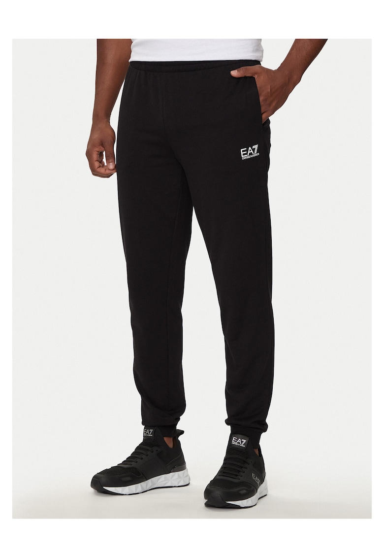 Pantaloni de trening barbati - bumbac - negru -