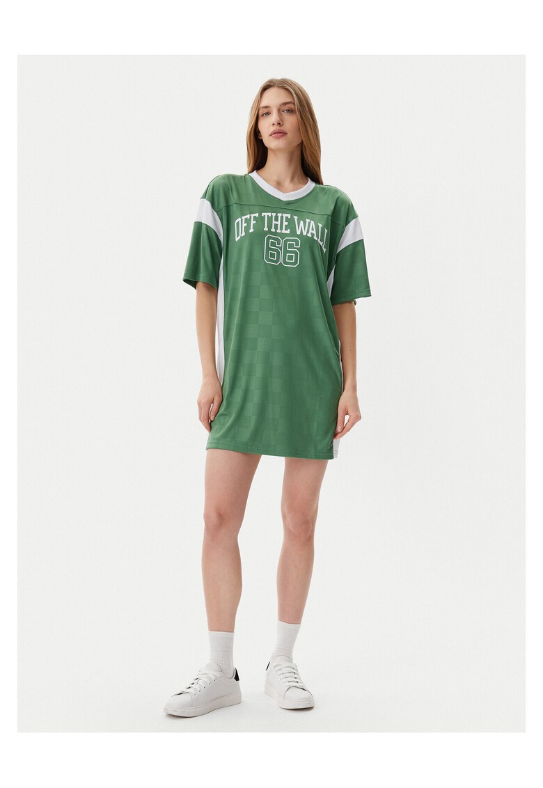 Rochie de zi - lejera - verde - poliester