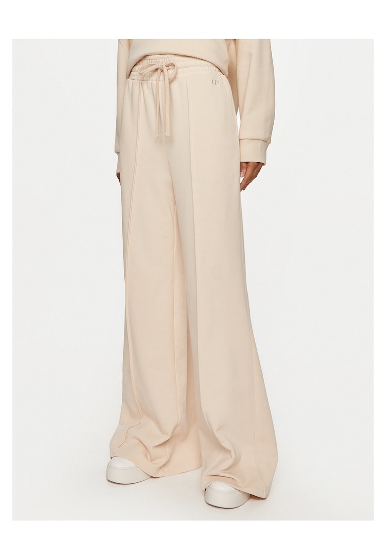 Pantaloni dama - palazzo - bumbac - ecru -