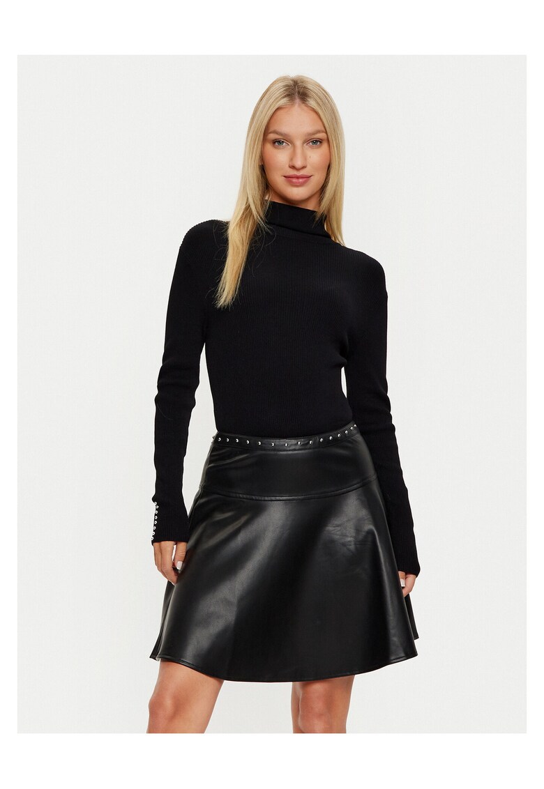 Rochie tricotata - 71% viscoza - 29% poliamida - negru -
