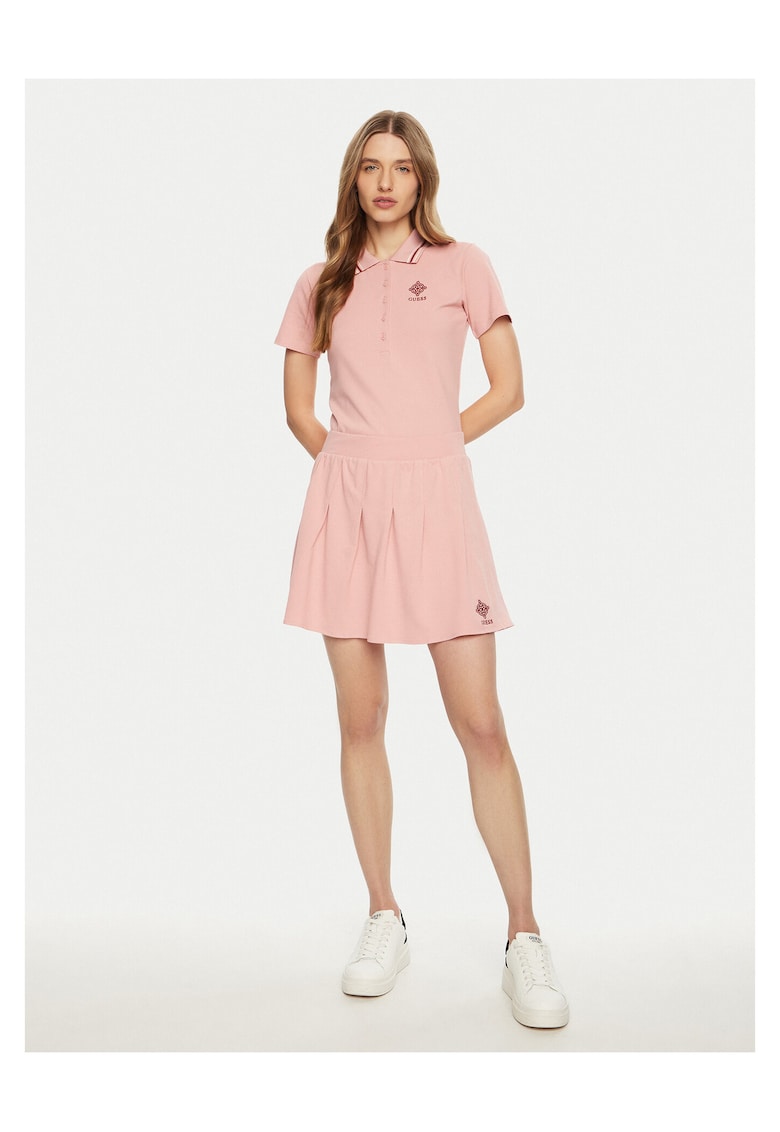 Fusta mini - bumbac - roz - 95% bumbac - 5% elastan