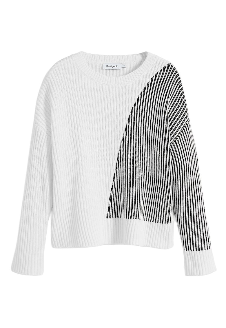 Pulover Dama - Alb/Negru - 60% bumbac - 40 - Alb/Negru