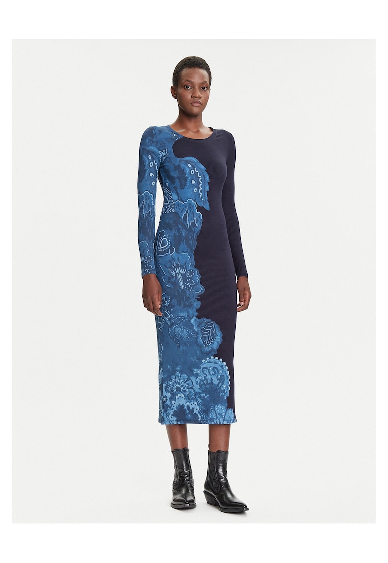 Rochie de zi - viscoza - bleumarin -