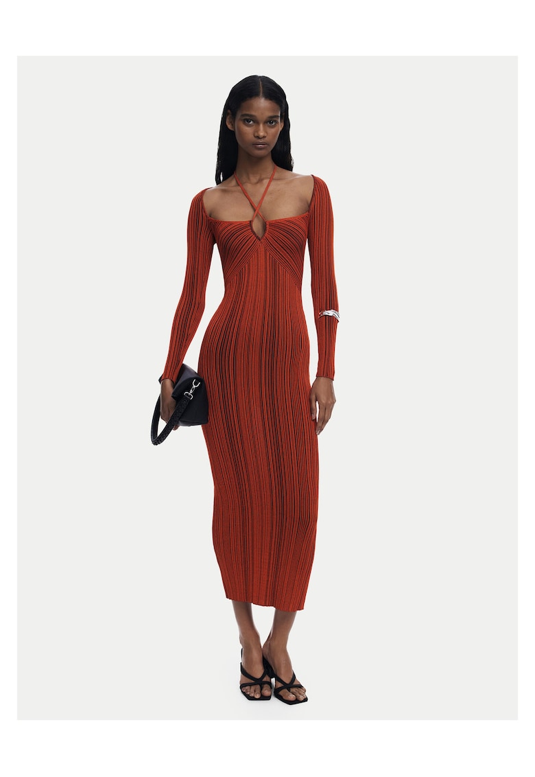 Rochie de cocktail - portocalie - viscoza