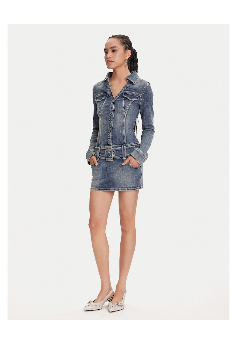 Rochie din denim pentru femei - Bumbac - Albastru -