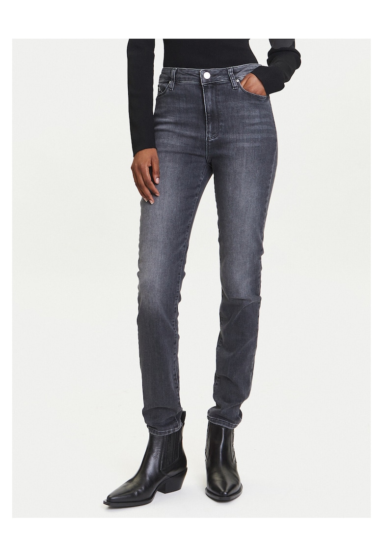 Blugi dama - gri - 82% bumbac/16% poliester reciclat/elastan