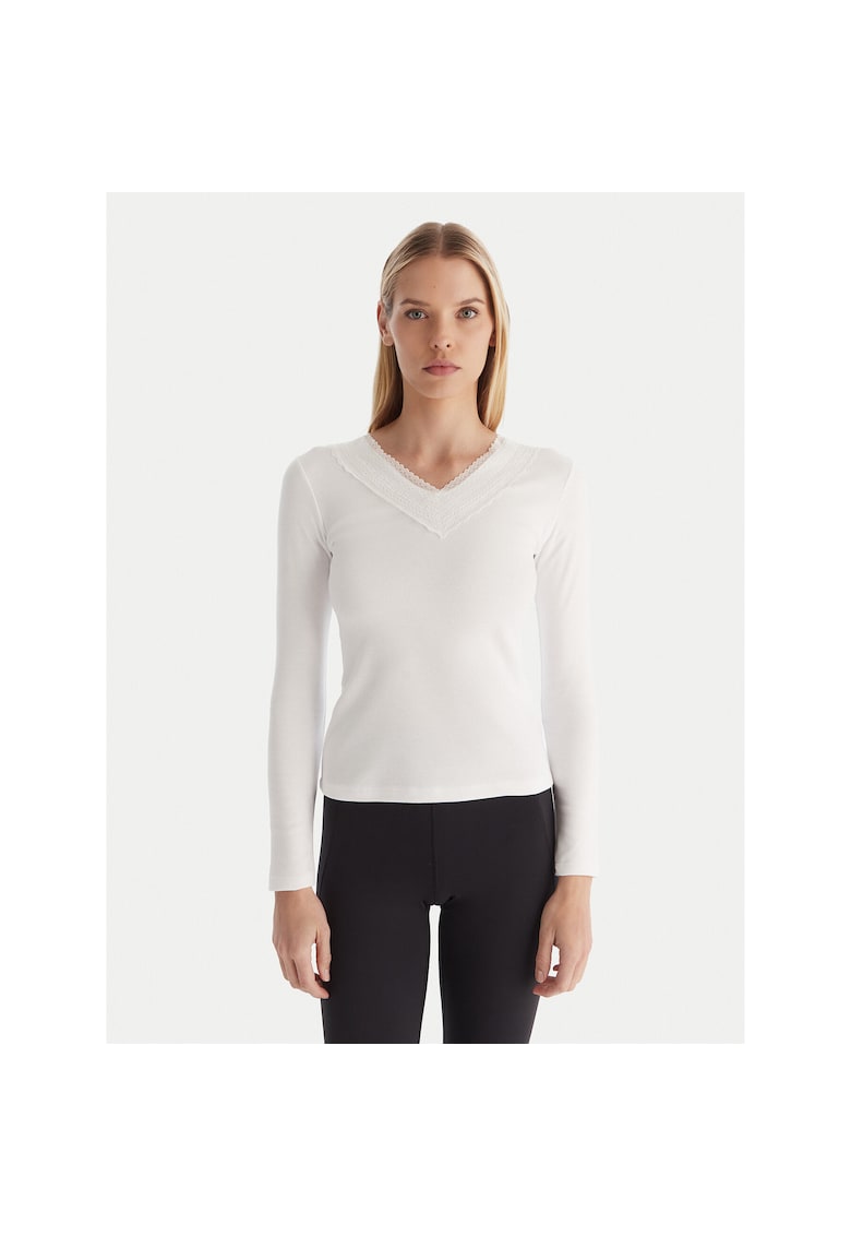 Bluza termoactiva - Bumbac/Poliester - Alb