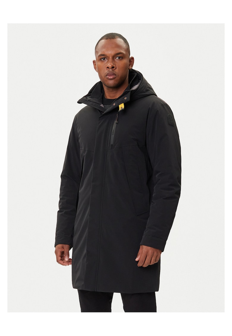 Geaca de iarna barbati - neagra - fermoar - buzunare cu fermoar -