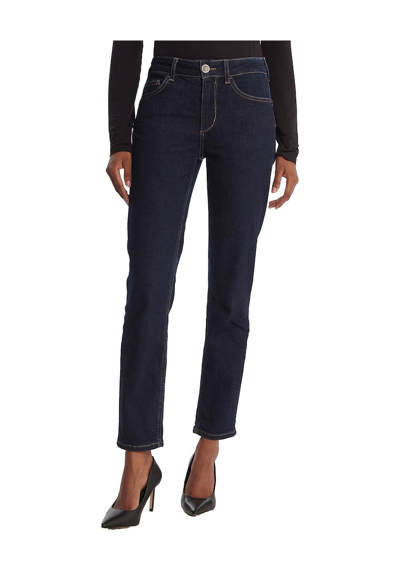 Blugi dama - bleumarin - bumbac/elastan - inchidere fermoar -