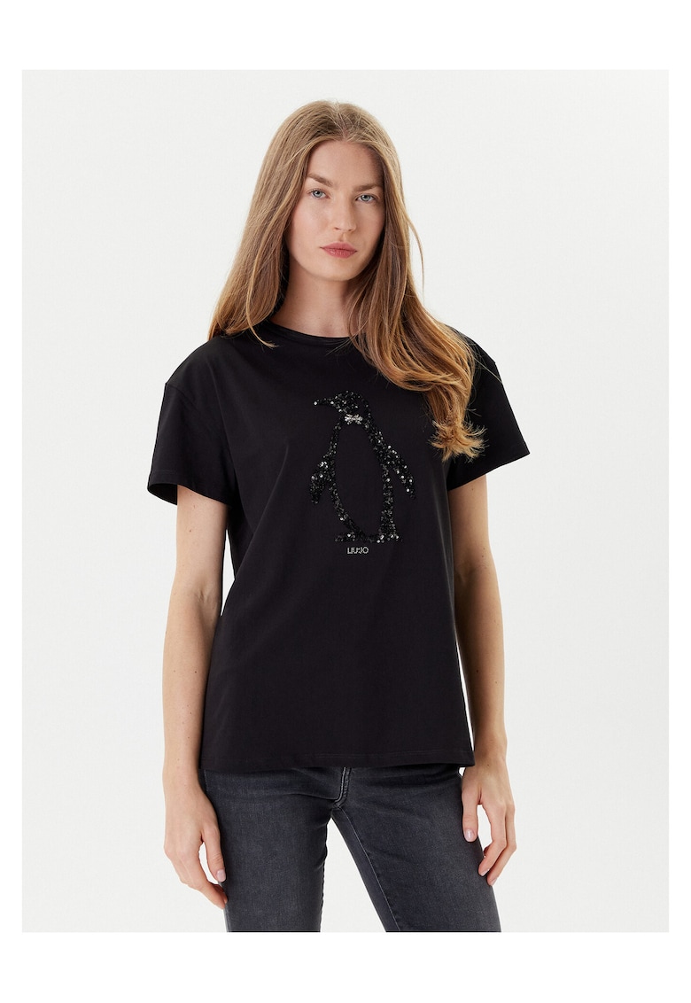 Tricou dama - bumbac 100% - negru -