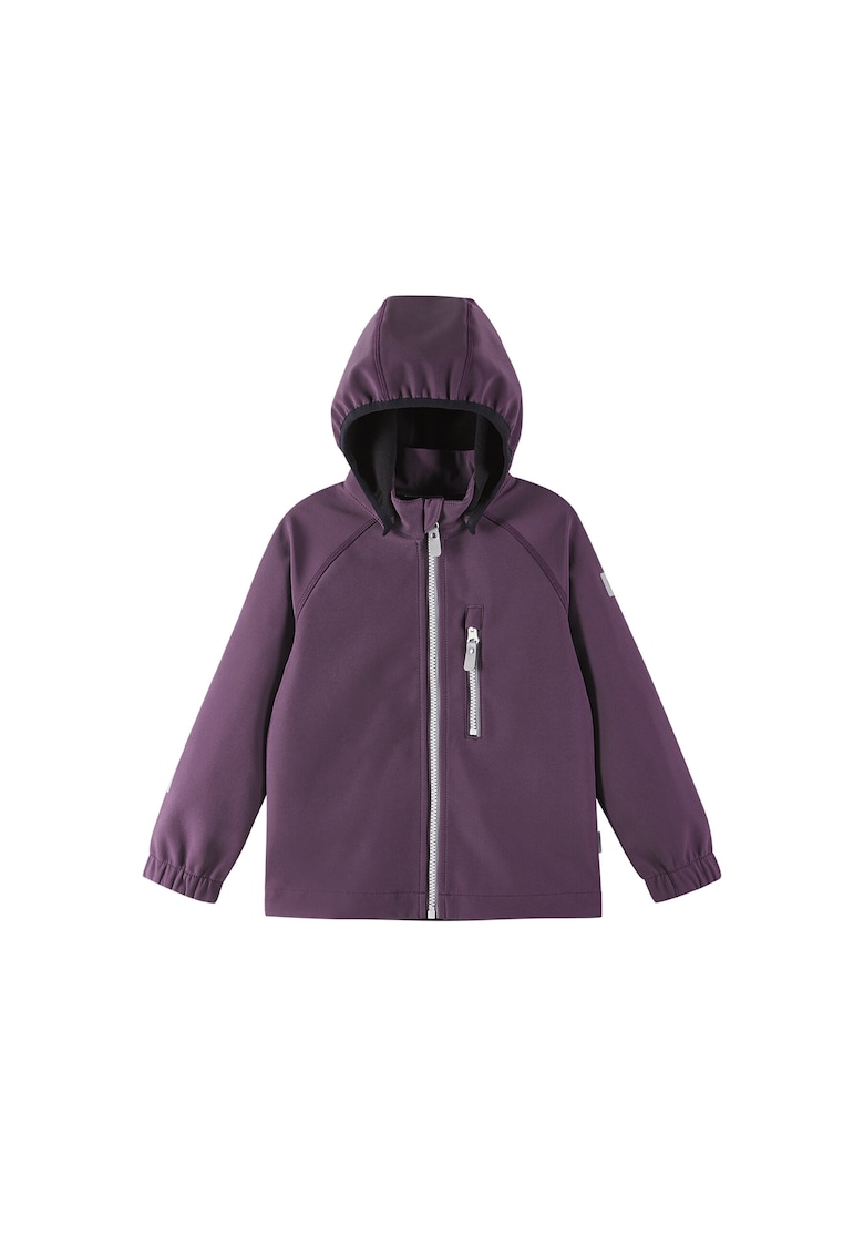 Geaca softshell copii - violet - poliester reciclat - fermoar -