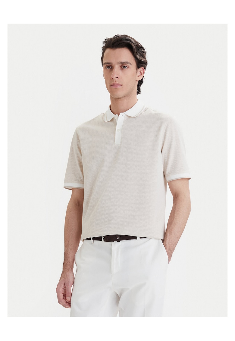 Tricou polo barbati - bumbac 100% - ecru