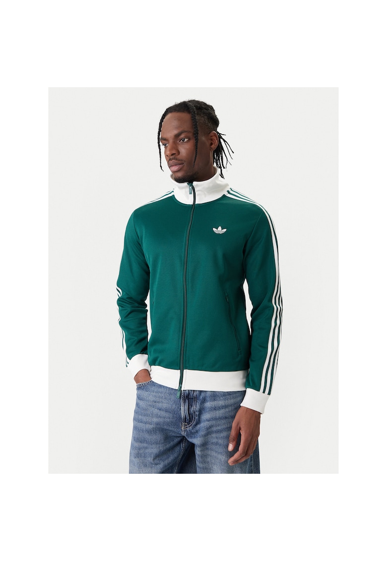 Hanorac sport barbati - slim fit - verde - 52% bumbac - 48% poliester reciclat
