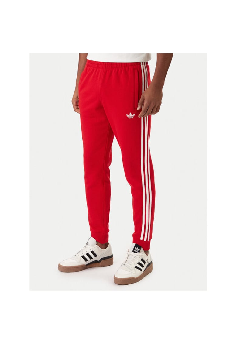Pantaloni sport barbati - bumbac si poliester reciclat - rosu