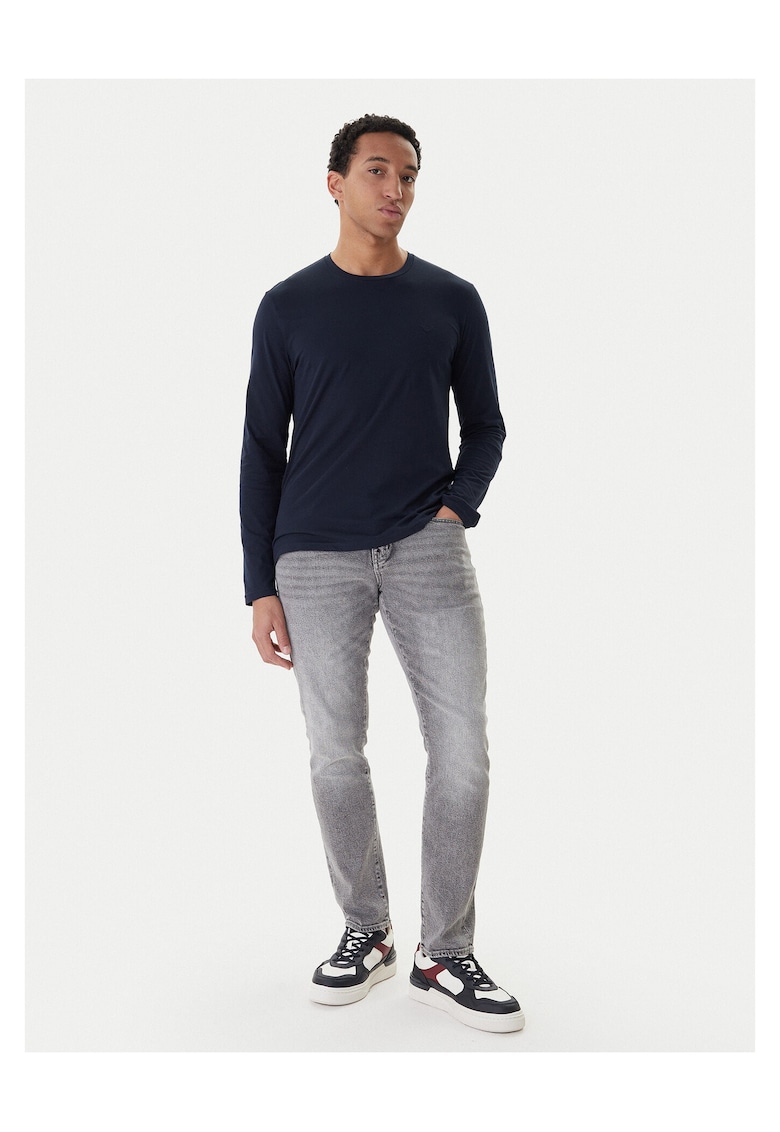 Bluza cu maneca lunga Barbati - bumbac - bleumarin -