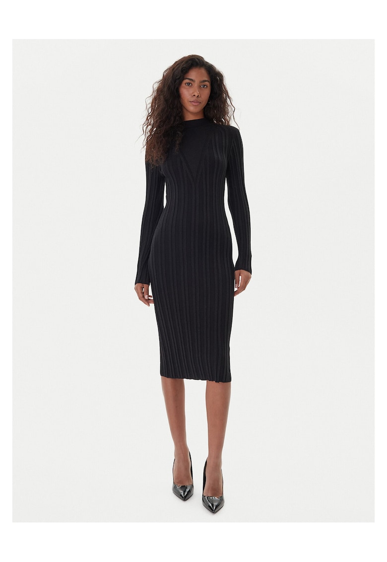 Rochie tricotata - neagra - 45% nailon - 33% viscoza - 22% lurex -