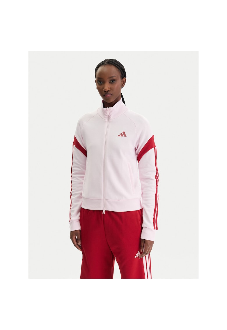 Bluza dama - fermoar - roz - 53% bumbac - 47% poliester reciclat -