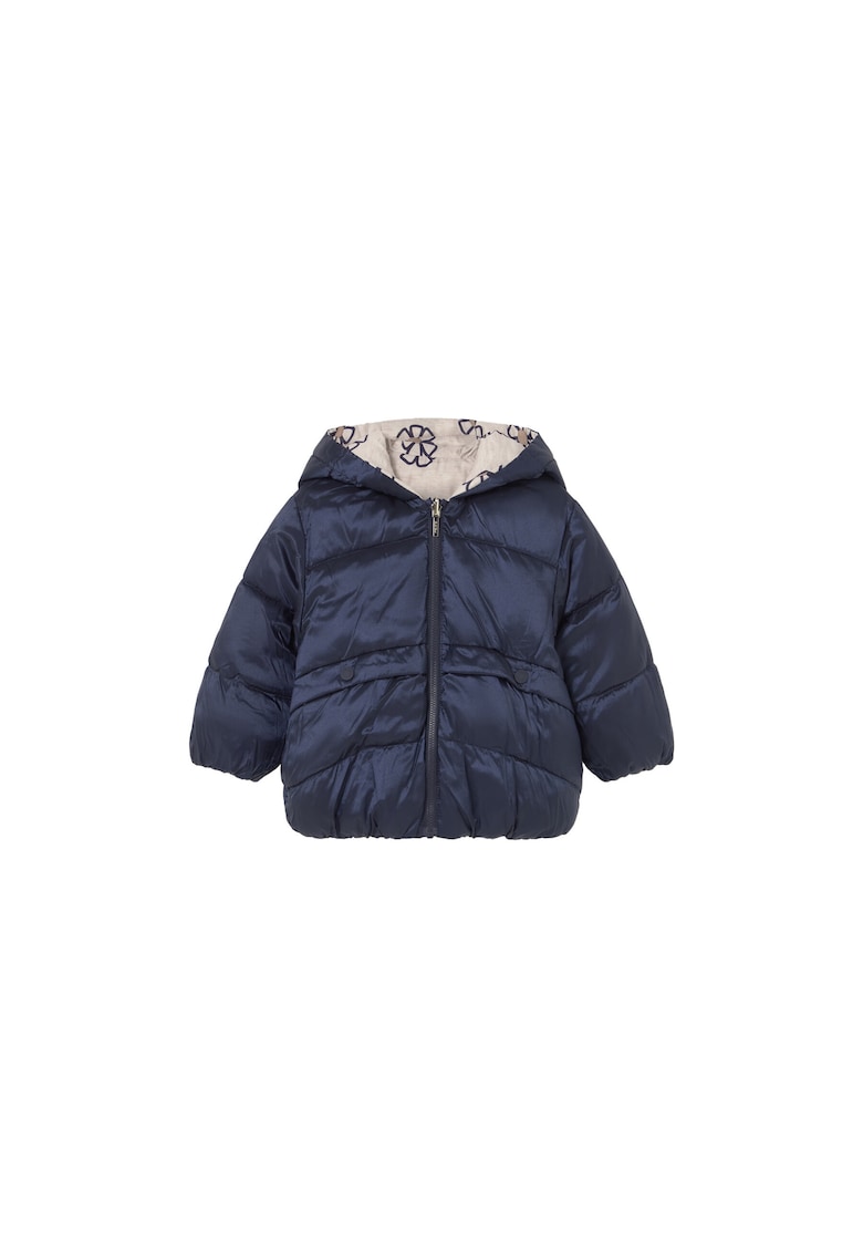 Geaca de iarna reversibila - fetite - bej si bleumarin - material sintetic