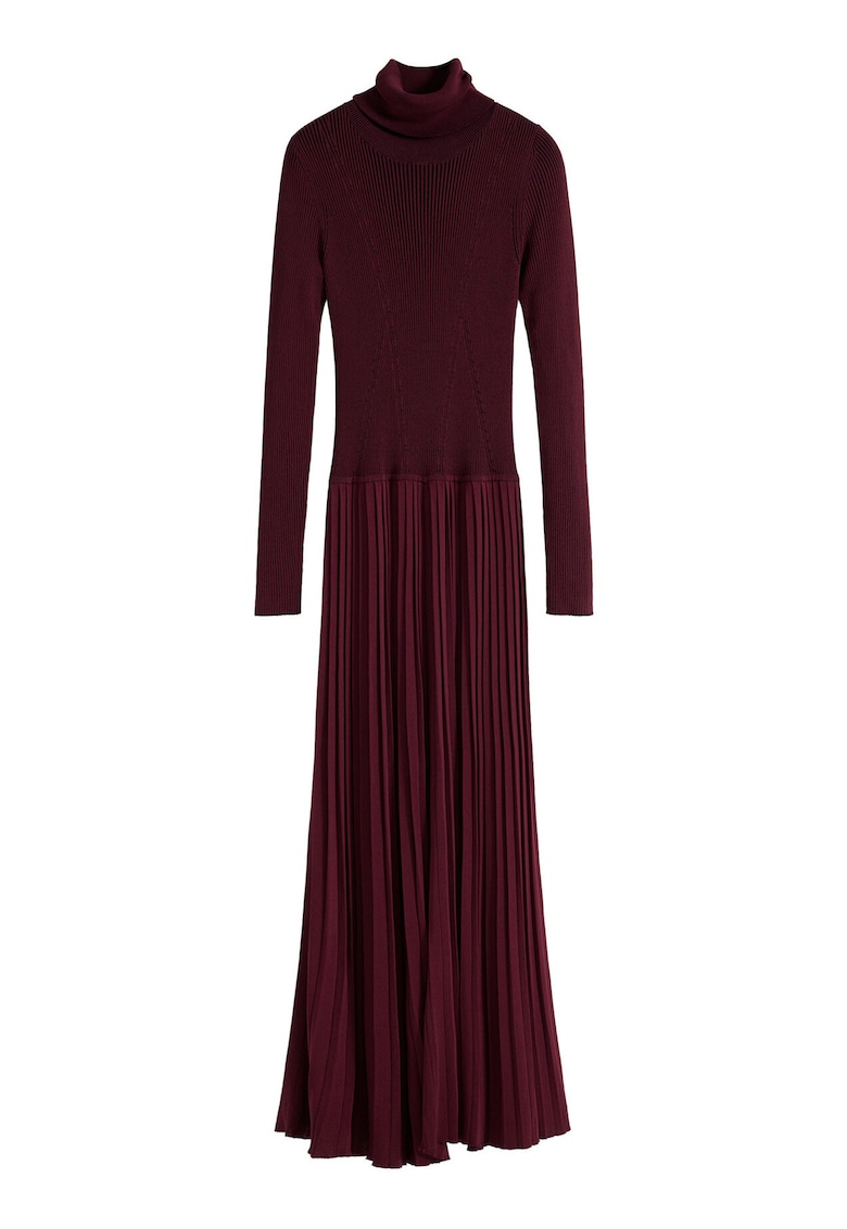 Rochie tricotată de damă bordeaux - Visiniu