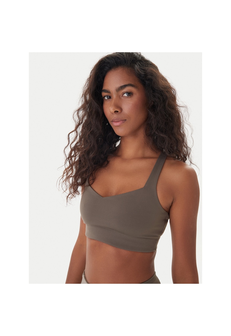 Bustiera sport dama - bej - poliester reciclat