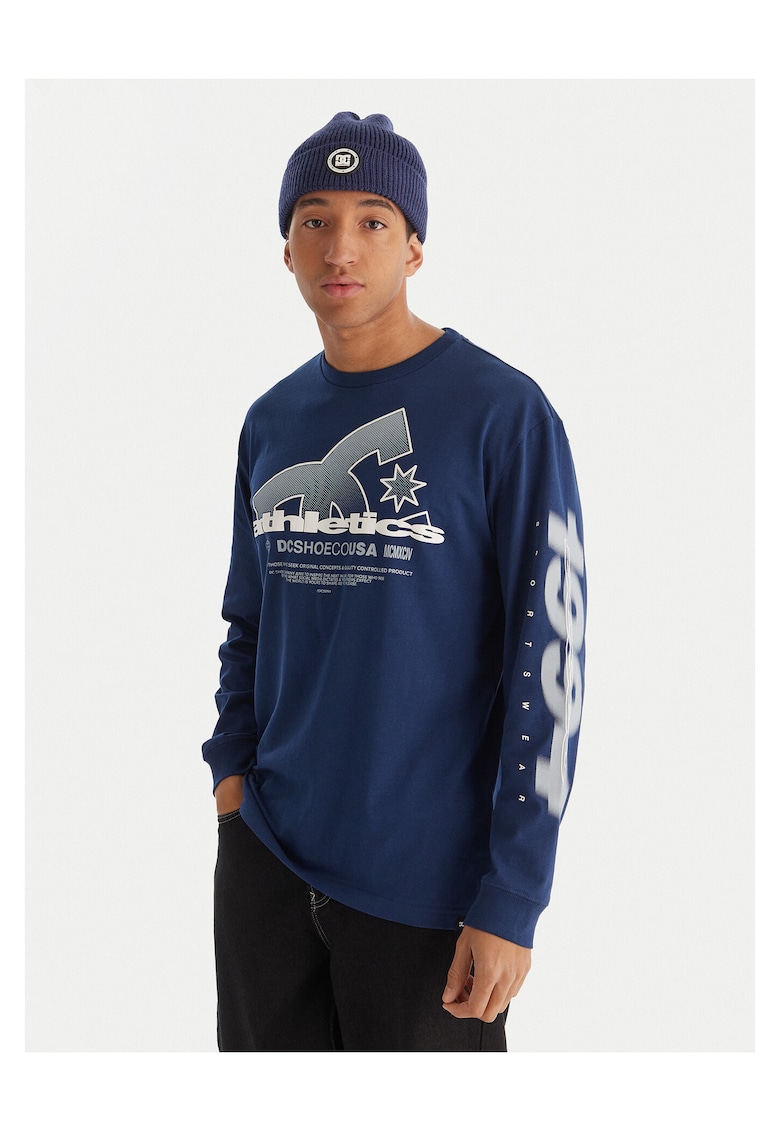 Bluza barbati - albastru - 75% bumbac - 25% bumbac reciclat