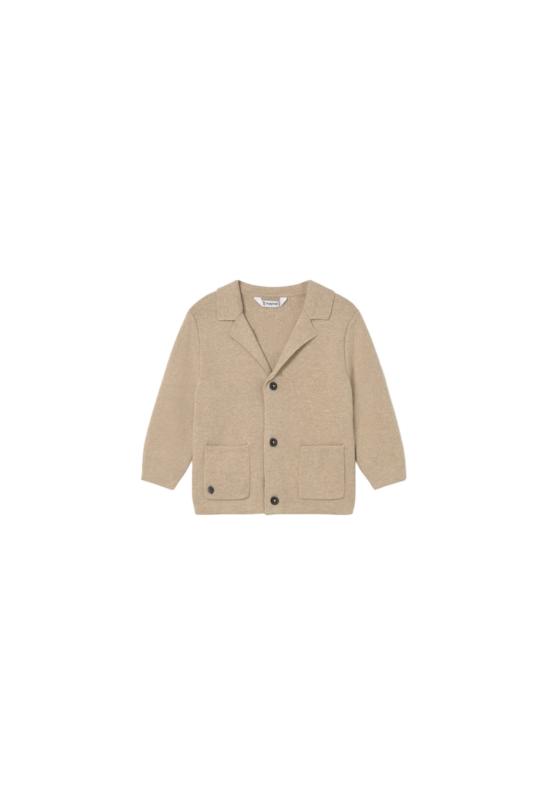 Cardigan baieti - bej - 60% bumbac - sistem inchidere nasturi