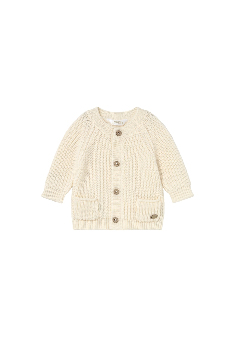 Cardigan copii - ecru - 55% poliamida - 40% acril - 5% lana