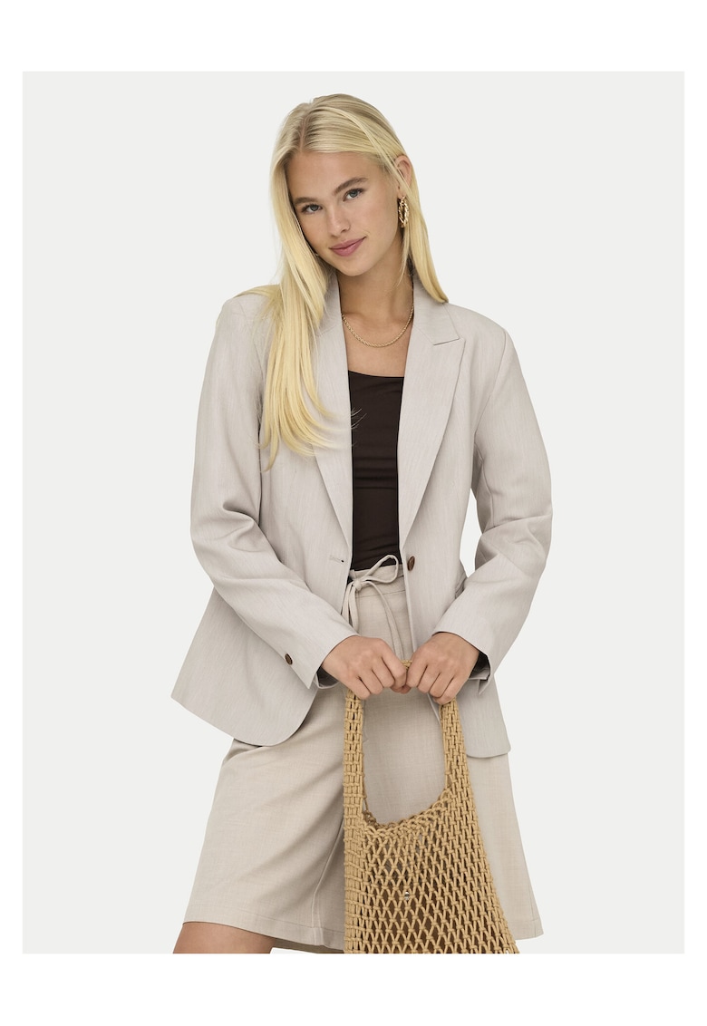 Sacou dama slim fit - bej - 74% poliester reciclat - 20% viscoza - 6% elastan