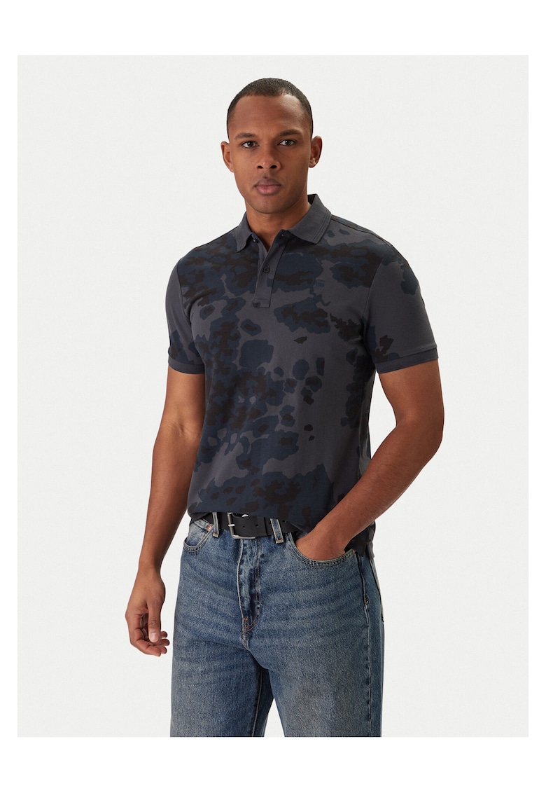 Tricou barbati - Raw - slim fit - bleumarin - bumbac organic - Bleumarin