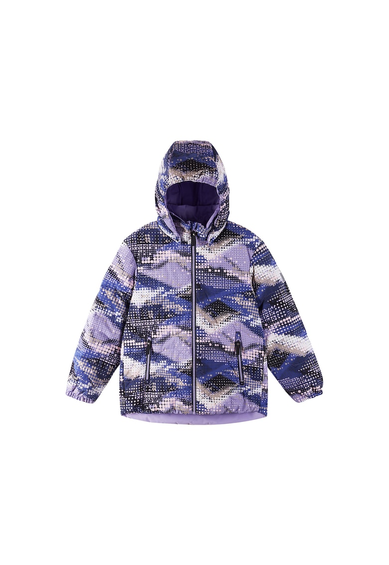 Geaca din puf copii - violet - poliester reciclat - cu fermoar -