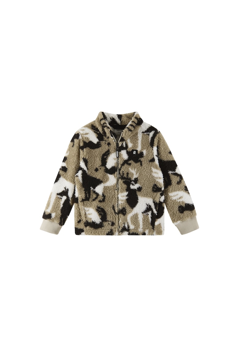 Bluza copii - fermoar - bej - 60% poliester reciclat -
