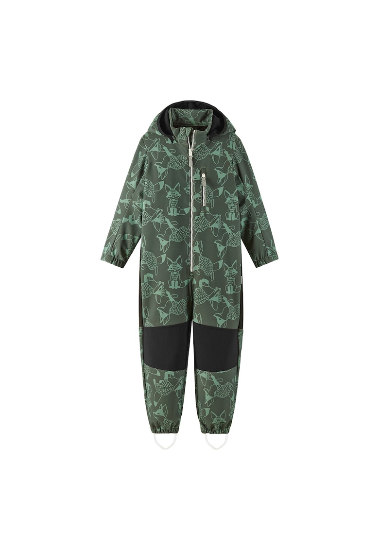 Salopeta copii - softshell - fermoar - verde - poliester reciclat -