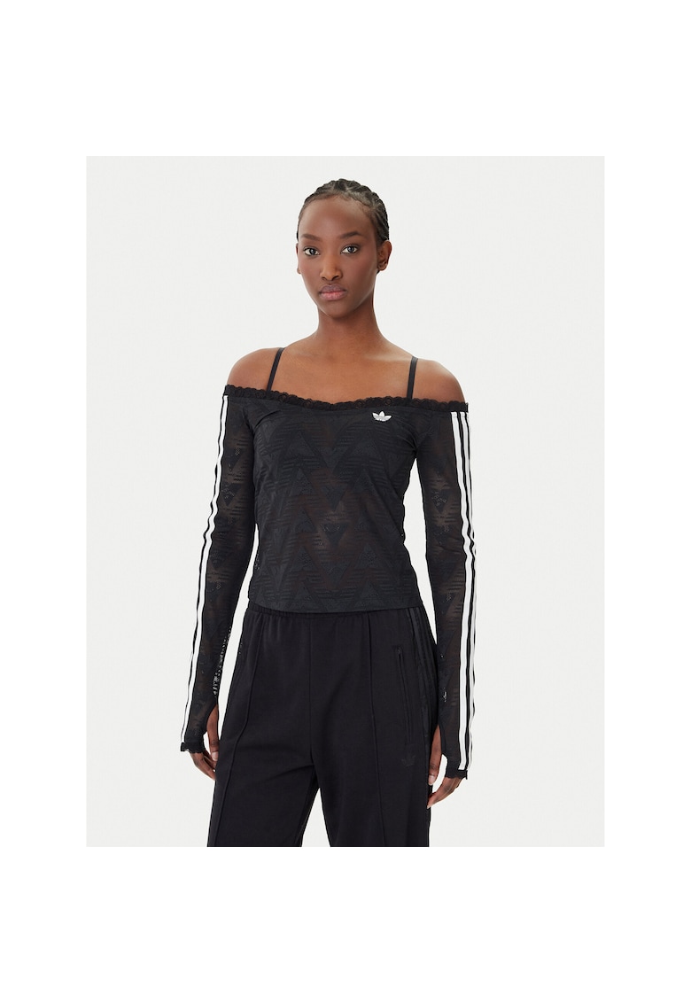 Bluza sport dama slim fit - negru - poliester reciclat
