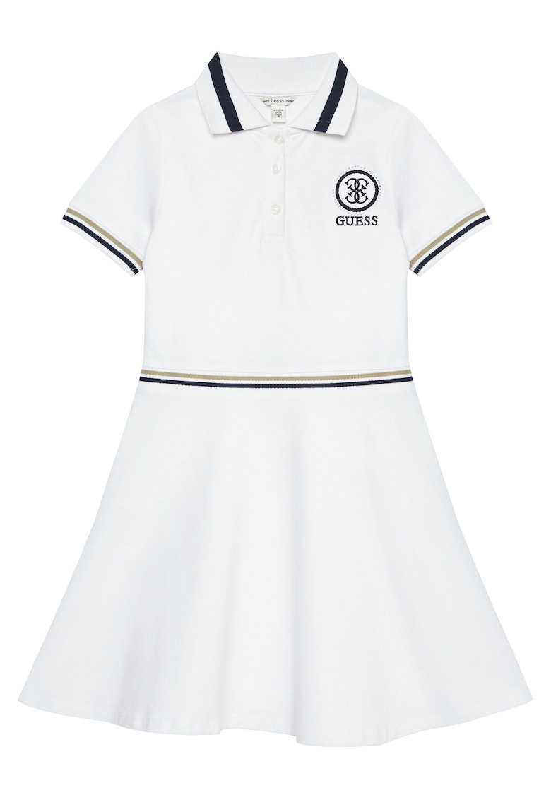 Rochie casual fete - bumbac organic - alb -