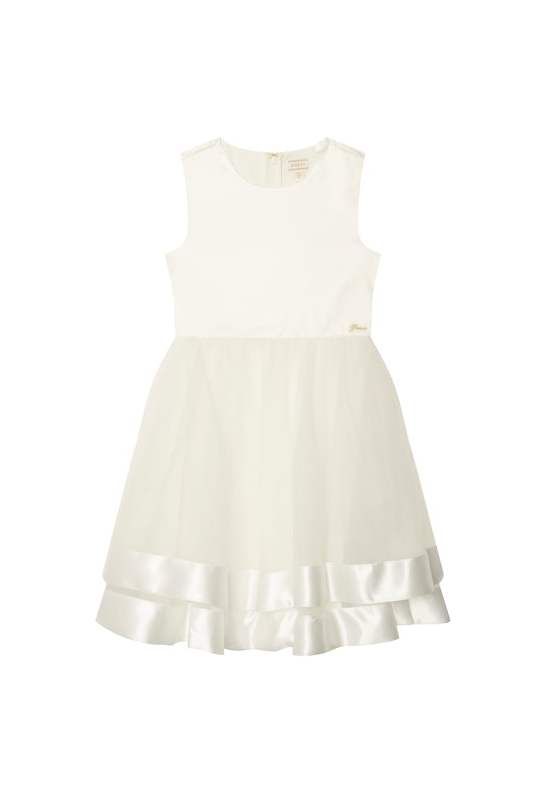 Rochie fete - eleganta - alba - poliester - set cu fermoar -