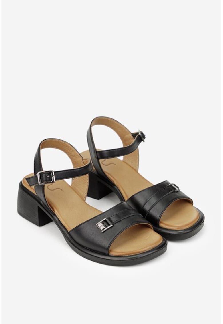 Sandale dama din piele naturala - Negru
