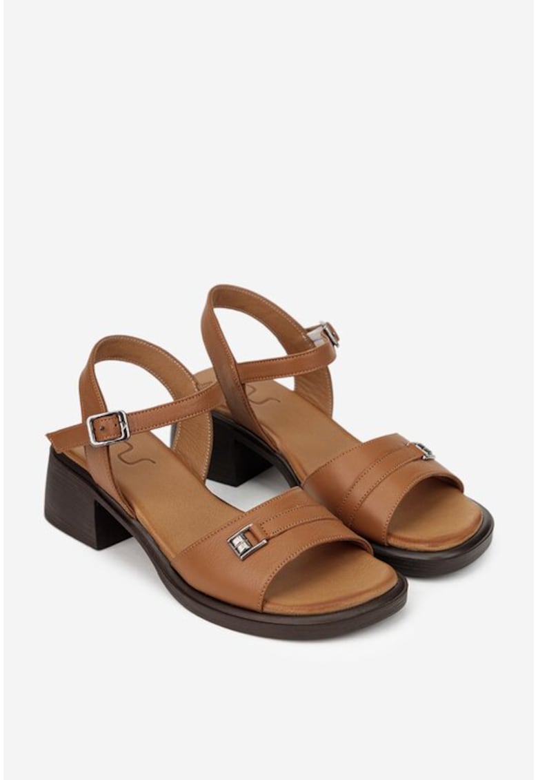 Sandale dama din piele naturala maro
