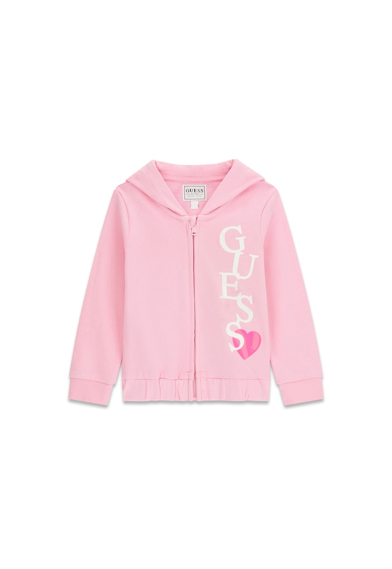 Bluza copii - bumbac reciclat - roz - fermoar - Roz