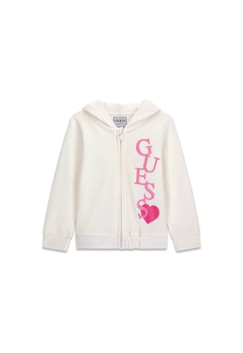 Bluza copii - Fete - Alb - bumbac - fermoar