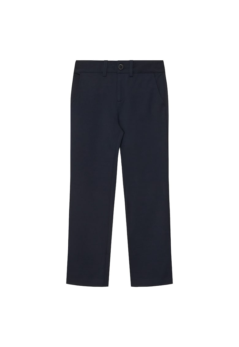 Pantaloni copii - bleumarin - fermoar - 67% viscoza - 29% poliamida - 4% elastan - captuseala 100% poliester