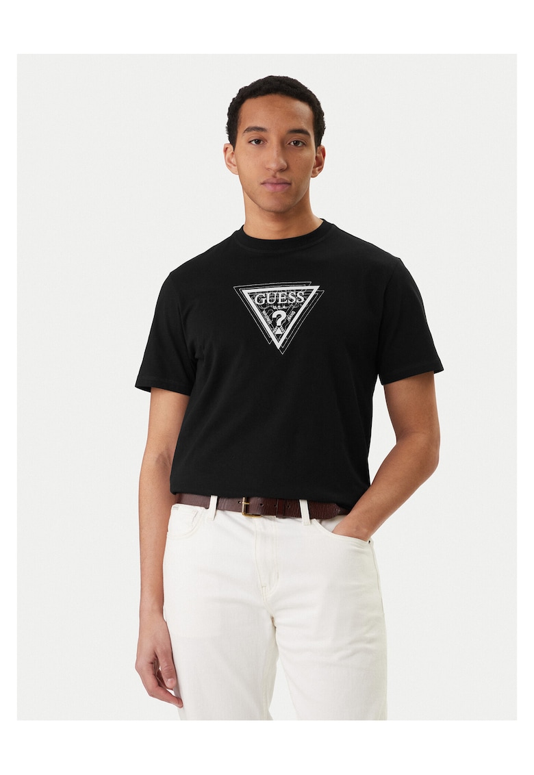 Tricou barbati - bumbac - negru - model clasic