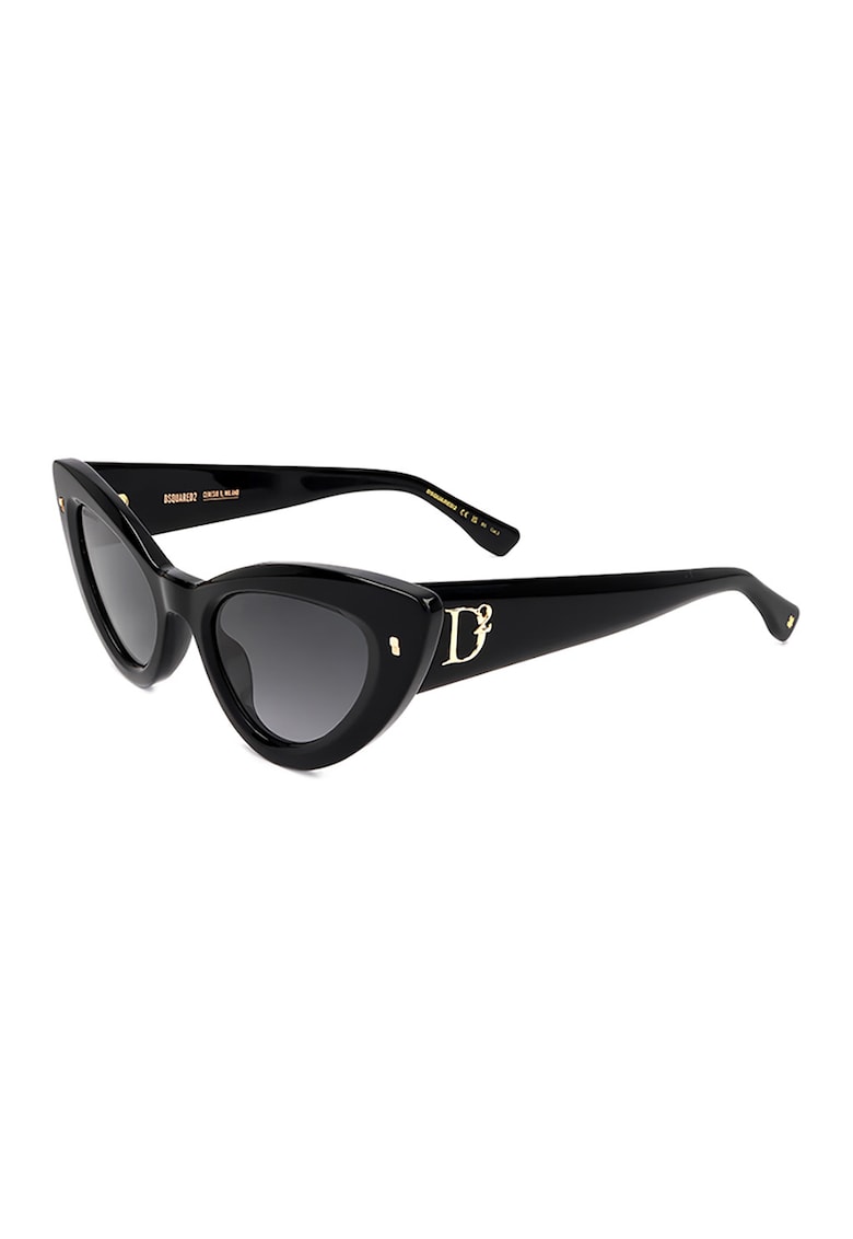 Ochelari de soare cat-eye cu logo - Negru/Auriu deschis