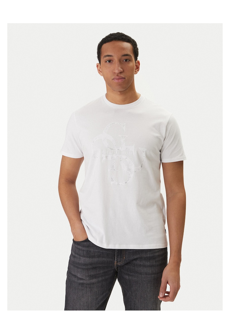 Tricou barbati - bumbac - alb - stil clasic