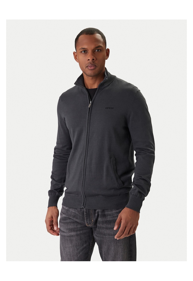 Cardigan barbati - fermoar - bumbac - Gri