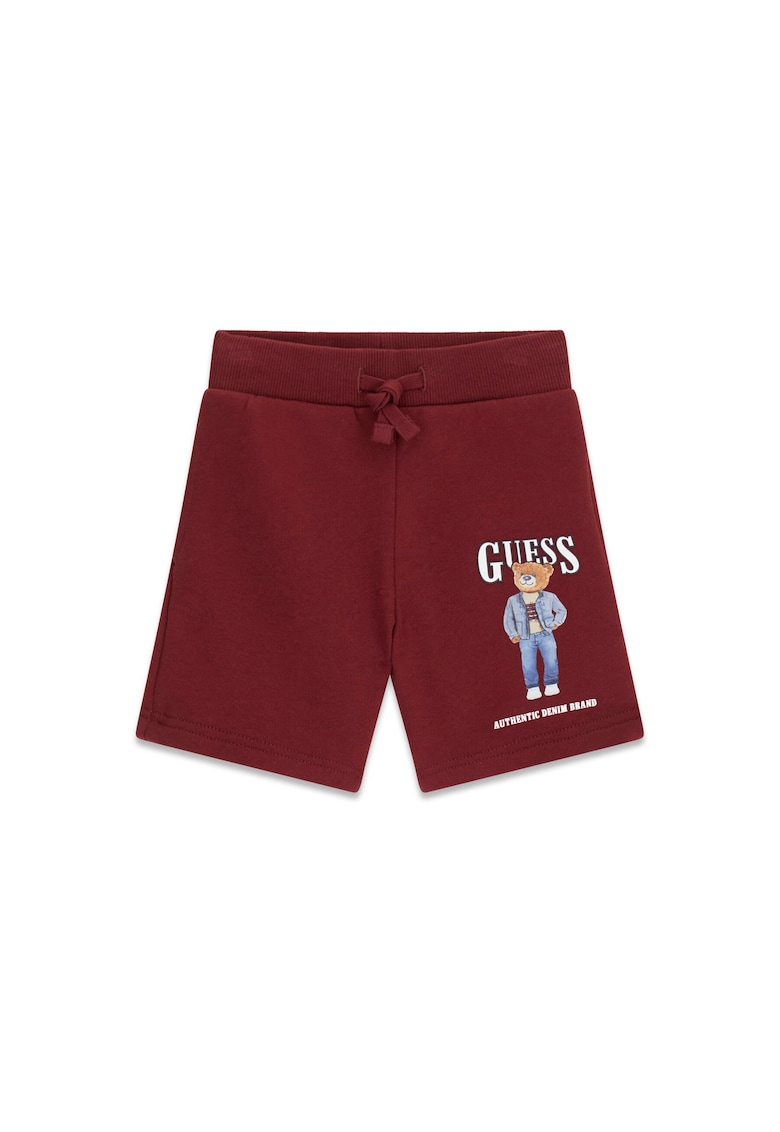 Pantaloni scurți albastri din bumbac organic - Visiniu