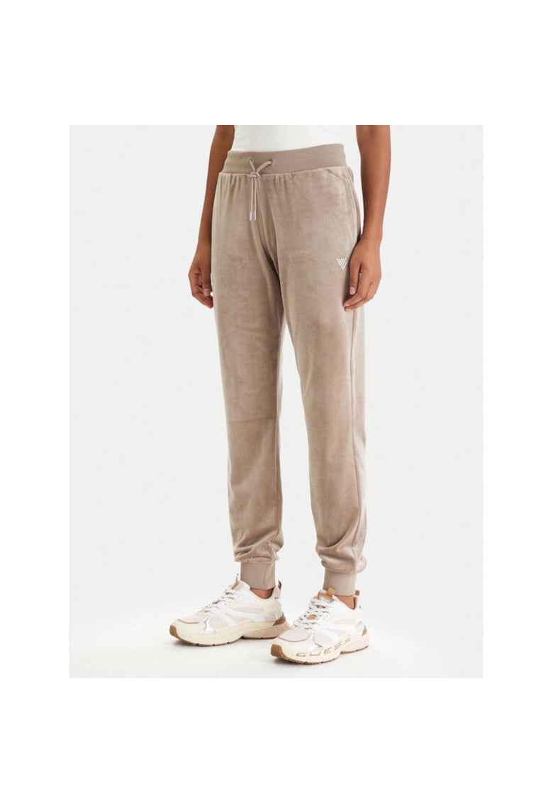 Pantaloni sport dama - bej - poliester - spandex