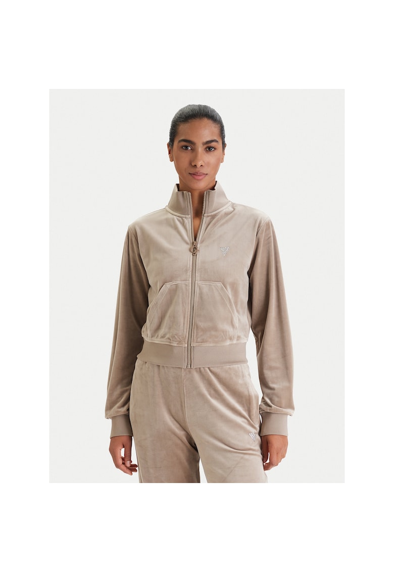 Bluza dama - fermoar - bej - poliester -