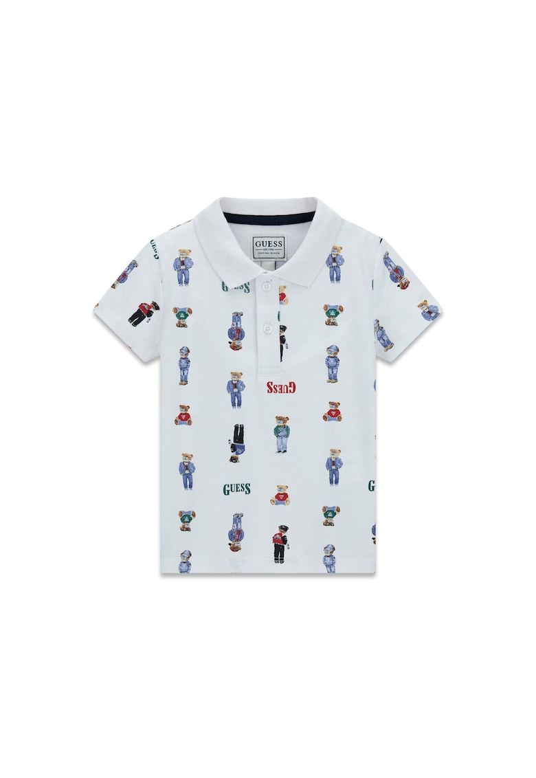 Tricou copii - alb si albastru - bumbac - set