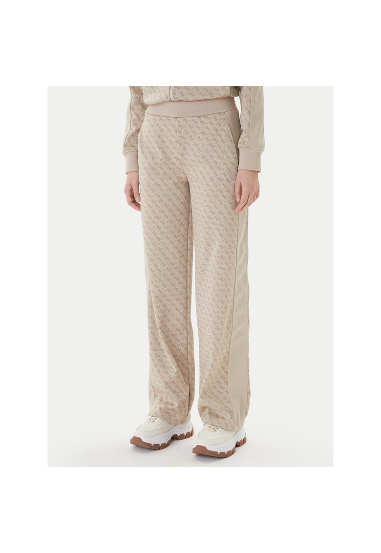 Pantaloni sport dama - poliester - bej -